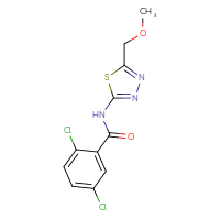 Chemical structure of 2,5-dichloro-N-[5-(methoxymethyl)-1,3,4-thiadiazol-2-yl]benzamide - CSSB00132523752