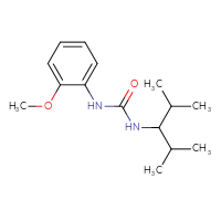 Chemical structure of 3-(2,4-dimethylpentan-3-yl)-1-(2-methoxyphenyl)urea - CSSB00046523546