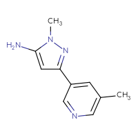 Chemical structure of 1-methyl-3-(5-methylpyridin-3-yl)-1H-pyrazol-5-amine - CSSB00012299530