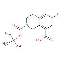 Chemical structure of 2-[(tert-butoxy)carbonyl]-6-fluoro-1,2,3,4-tetrahydroisoquinoline-8-carboxylic acid - CSSB00116224248