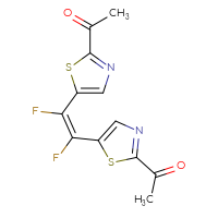 Chemical structure of 1-{5-[(1Z)-2-(2-acetyl-1,3-thiazol-5-yl)-1,2-difluoroethenyl]-1,3-thiazol-2-yl}ethan-1-one - CSSB07254826909