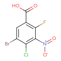 Chemical structure of 5-bromo-4-chloro-2-fluoro-3-nitrobenzoic acid - CSSB21224771262