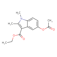 Chemical structure of ethyl 5-(acetyloxy)-1,2-dimethyl-1H-indole-3-carboxylate - CSSB00016990018