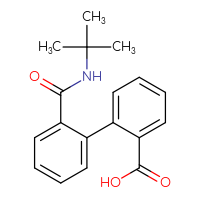 Chemical structure of 2'-(tert-butylcarbamoyl)-[1,1'-biphenyl]-2-carboxylic acid - CSSB00159718506