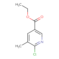 Chemical structure of ethyl 6-chloro-5-methylpyridine-3-carboxylate - CSSB00010269865