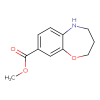 Chemical structure of methyl 2,3,4,5-tetrahydro-1,5-benzoxazepine-8-carboxylate - CSSB00021543130