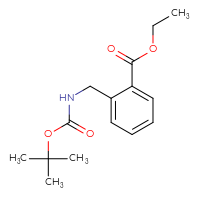 Chemical structure of ethyl 2-({[(tert-butoxy)carbonyl]amino}methyl)benzoate - CSSB00038855732