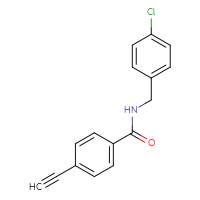 Chemical structure of N-[(4-chlorophenyl)methyl]-4-ethynylbenzamide - CSSB00103894226