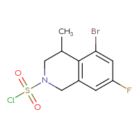 Chemical structure of 5-bromo-7-fluoro-4-methyl-1,2,3,4-tetrahydroisoquinoline-2-sulfonyl chloride - CSSB21224776017