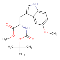 Chemical structure of methyl (2S)-2-{[(tert-butoxy)carbonyl]amino}-3-(5-methoxy-1H-indol-3-yl)propanoate - CSSB00020587148