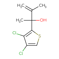 Chemical structure of 2-(3,4-dichlorothiophen-2-yl)-3-methylbut-3-en-2-ol - CSSB06426116393