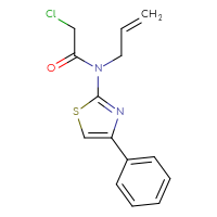 Chemical structure of 2-chloro-N-(4-phenyl-1,3-thiazol-2-yl)-N-(prop-2-en-1-yl)acetamide - CSSB00000594759