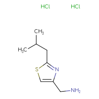Chemical structure of 1-[2-(2-methylpropyl)-1,3-thiazol-4-yl]methanamine dihydrochloride - CSSB14901603427