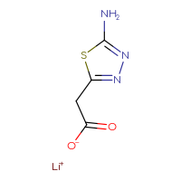 Chemical structure of lithium(1+) 2-(5-amino-1,3,4-thiadiazol-2-yl)acetate - CSSB21432537702