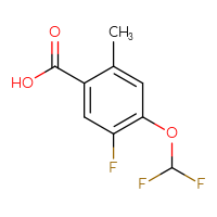 Chemical structure of 4-(difluoromethoxy)-5-fluoro-2-methylbenzoic acid - CSSB00020788751