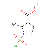 Chemical structure of methyl 1-(chlorosulfonyl)-2-methylpyrrolidine-3-carboxylate - CSSB14968818736