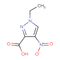 Chemical structure of 1-ethyl-4-nitro-1H-pyrazole-3-carboxylic acid - CSSB00000759111