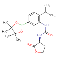 Chemical structure of 3-[(3S)-2-oxooxolan-3-yl]-1-[2-(propan-2-yl)-5-(4,4,5,5-tetramethyl-1,3,2-dioxaborolan-2-yl)phenyl]urea - CSSB21332144791