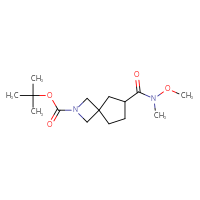 Chemical structure of tert-butyl 6-[methoxy(methyl)carbamoyl]-2-azaspiro[3.4]octane-2-carboxylate - CSSB14931476599