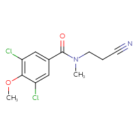 Chemical structure of 3,5-dichloro-N-(2-cyanoethyl)-4-methoxy-N-methylbenzamide - CSSB00031099912