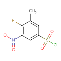 Chemical structure of 4-fluoro-3-methyl-5-nitrobenzene-1-sulfonyl chloride - CSSB00000692537