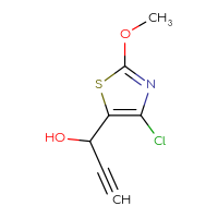 Chemical structure of 1-(4-chloro-2-methoxy-1,3-thiazol-5-yl)prop-2-yn-1-ol - CSSB00112024504