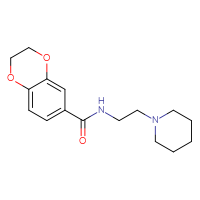 Chemical structure of N-[2-(piperidin-1-yl)ethyl]-2,3-dihydro-1,4-benzodioxine-6-carboxamide - CSSB00046204353