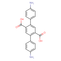 Chemical structure of 4'-amino-4-(4-aminophenyl)-[1,1'-biphenyl]-2,5-dicarboxylic acid - CSSB09320883832