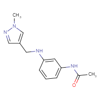 Chemical structure of N-(3-{[(1-methyl-1H-pyrazol-4-yl)methyl]amino}phenyl)acetamide - CSSB00000503846