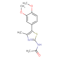 Chemical structure of N-[5-(3,4-dimethoxyphenyl)-4-methyl-1,3-thiazol-2-yl]acetamide - CSSB14831268272