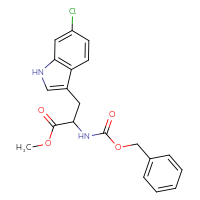 Chemical structure of methyl 2-{[(benzyloxy)carbonyl]amino}-3-(6-chloro-1H-indol-3-yl)propanoate - CSSB06641419914