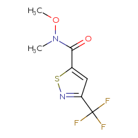 Chemical structure of N-methoxy-N-methyl-3-(trifluoromethyl)-1,2-thiazole-5-carboxamide - CSSB02271960959
