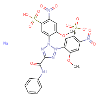 Chemical structure of 2-(2-methoxy-4-nitro-5-sulfonatophenyl)-3-(2-methoxy-4-nitro-5-sulfophenyl)-5-(phenylcarbamoyl)-3H-1,2λ⁵,3,4-tetrazol-2-ylium sodium - CSSB20621212835
