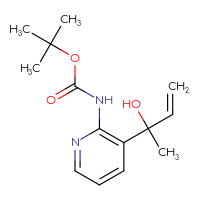 Chemical structure of tert-butyl N-[3-(2-hydroxybut-3-en-2-yl)pyridin-2-yl]carbamate - CSSB20982657311