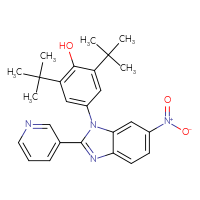 Chemical structure of 2,6-di-tert-butyl-4-[6-nitro-2-(pyridin-3-yl)-1H-1,3-benzodiazol-1-yl]phenol - CSSB00121723758