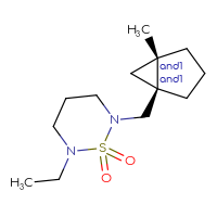 Chemical structure of rac-2-ethyl-6-{[(1R,5R)-5-methylbicyclo[3.1.0]hexan-1-yl]methyl}-1λ⁶,2,6-thiadiazinane-1,1-dione - CSMB20927860373