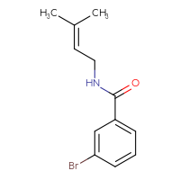 Chemical structure of 3-bromo-N-(3-methylbut-2-en-1-yl)benzamide - CSSB00014032407