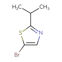 Chemical structure of 5-bromo-2-(propan-2-yl)-1,3-thiazole - CSSB00012360361