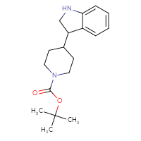 Chemical structure of tert-butyl 4-(2,3-dihydro-1H-indol-3-yl)piperidine-1-carboxylate - CSSB00000736444