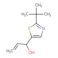 Chemical structure of 1-(2-tert-butyl-1,3-thiazol-5-yl)prop-2-en-1-ol - CSSB00154032280