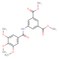 Chemical structure of 1,3-dimethyl 5-(3,4,5-trimethoxybenzamido)benzene-1,3-dicarboxylate - CSSB00046192839
