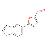 Chemical structure of 5-{1H-pyrrolo[2,3-b]pyridin-5-yl}furan-2-carbaldehyde - CSSB01037258075