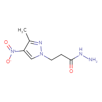 Chemical structure of 3-(3-methyl-4-nitro-1H-pyrazol-1-yl)propanehydrazide - CSSB00010007585