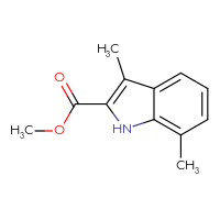 Chemical structure of methyl 3,7-dimethyl-1H-indole-2-carboxylate - CSSB00010254964