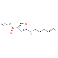 Chemical structure of methyl 2-[(pent-4-en-1-yl)amino]-1,3-oxazole-4-carboxylate - CSSB06750909604
