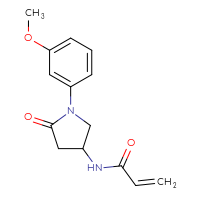 Chemical structure of N-[1-(3-methoxyphenyl)-5-oxopyrrolidin-3-yl]prop-2-enamide - CSSB00133018739