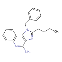 Chemical structure of 1-benzyl-2-butyl-1H-imidazo[4,5-c]quinolin-4-amine - CSSB02495326158