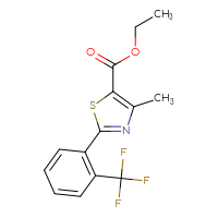 Chemical structure of ethyl 4-methyl-2-[2-(trifluoromethyl)phenyl]-1,3-thiazole-5-carboxylate - CSSB06582369255