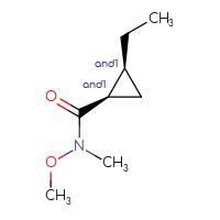 Chemical structure of rac-(1R,2S)-2-ethyl-N-methoxy-N-methylcyclopropane-1-carboxamide - CSSB21291564036