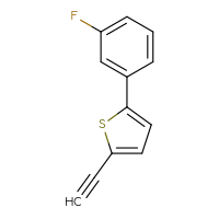 Chemical structure of 2-ethynyl-5-(3-fluorophenyl)thiophene - CSSB02495350974